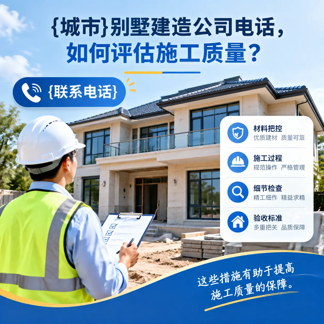 桐梓别墅建造公司电话,如何评估施工质量?